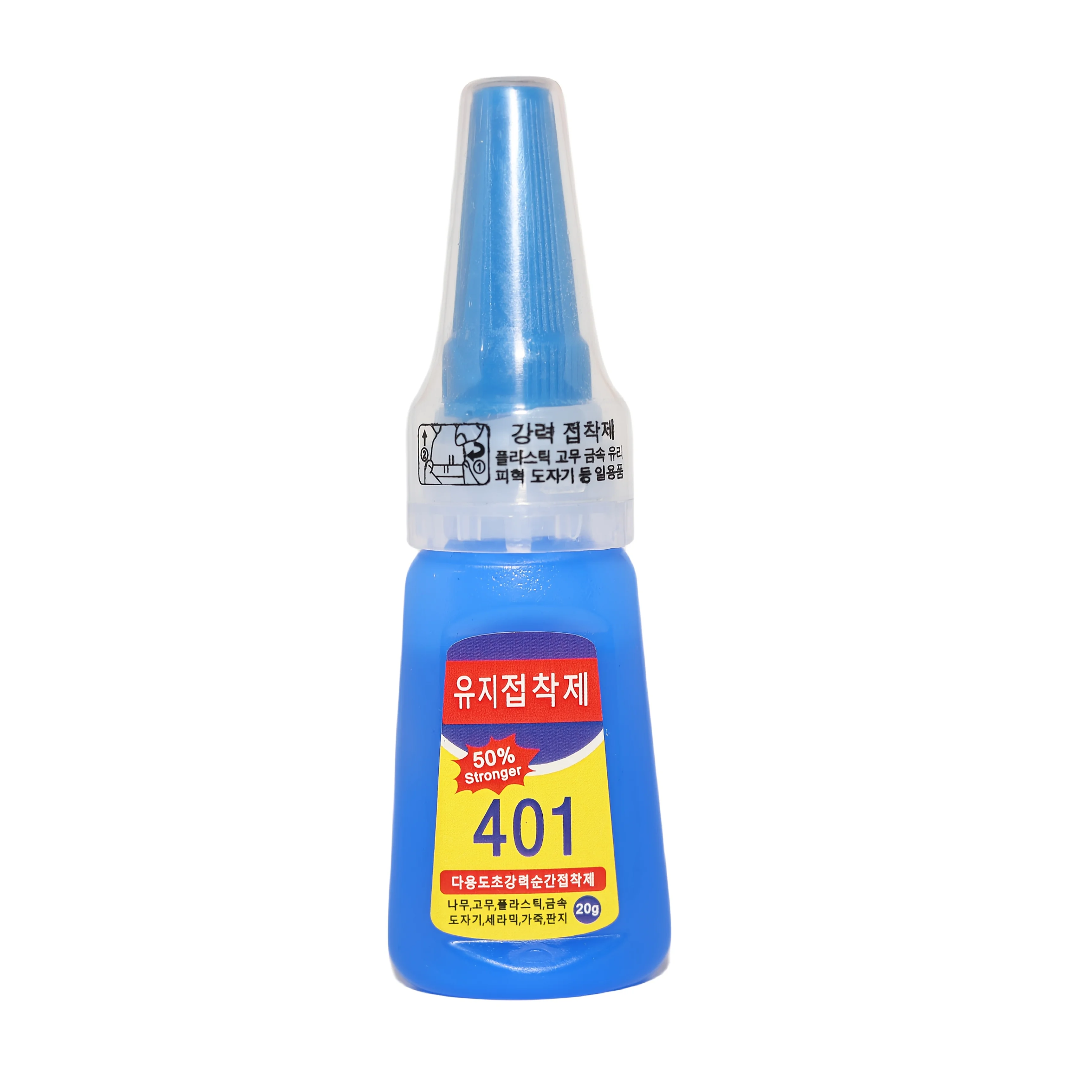 401 Glue Quick-drying Cyanoacrylate Instant Leather Rubber Wood Metal Glass Stronger Multi-Purpose Bonding Glue 20g/1pcs
