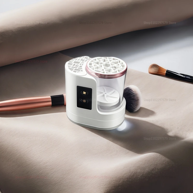 Limpiador de brochas de maquillaje eléctrico, secador con carga USB, Kit de limpieza de brochas de belleza portátil para sombra de ojos, colorete, herramientas faciales, estante de almacenamiento