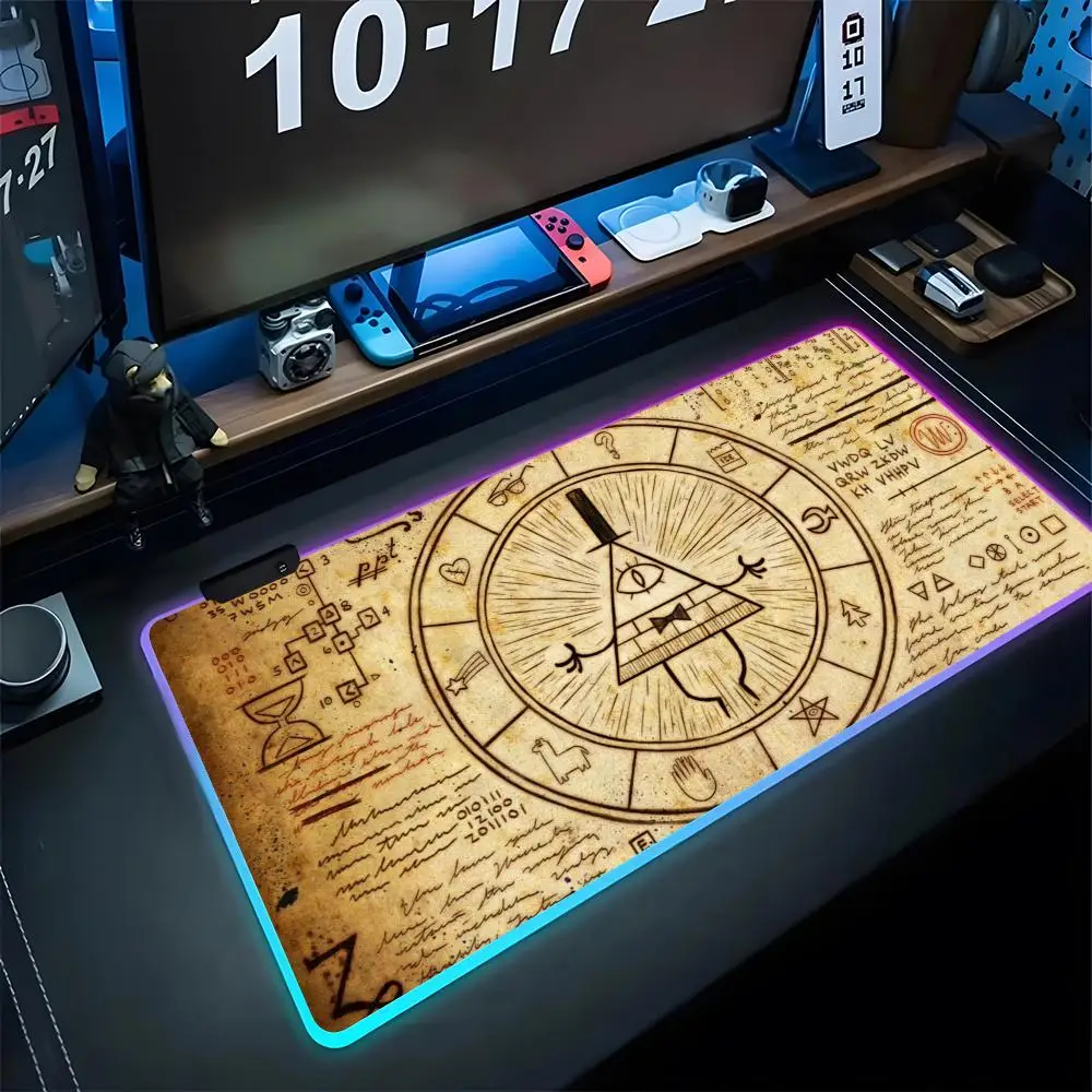 

G-GravityS FallS Mouse Pad Gaming Rgb Cartoon Mousepad Backlit Keyboard Gamer Girl Xxl Laptop Mat Table Pads Deskpad
