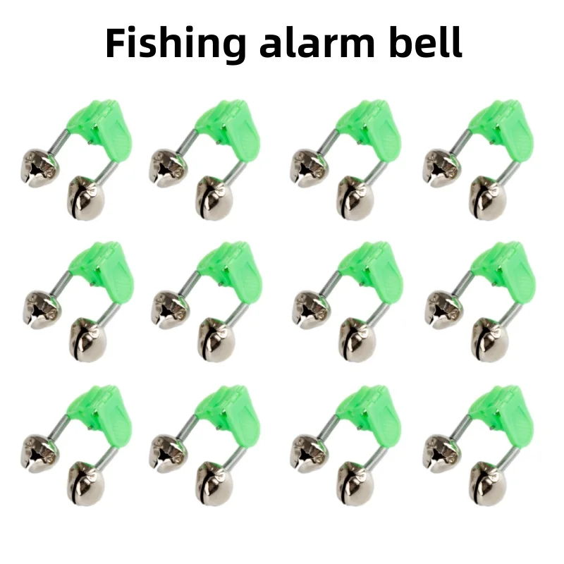 1/3/5PCS  Fishing Bite Alarms Fishing Rod Bell Rod Clamp Tip Clip Bells Ring Green  Fishing Accessory Outdoor Metal