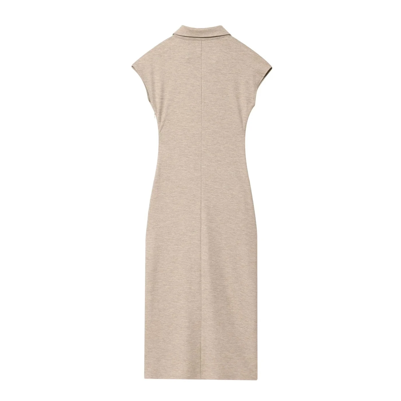 Modische Damenkleider, Hemdhalsausschnitt, ärmellos, schmal, neblige Kleider, Damenkleider