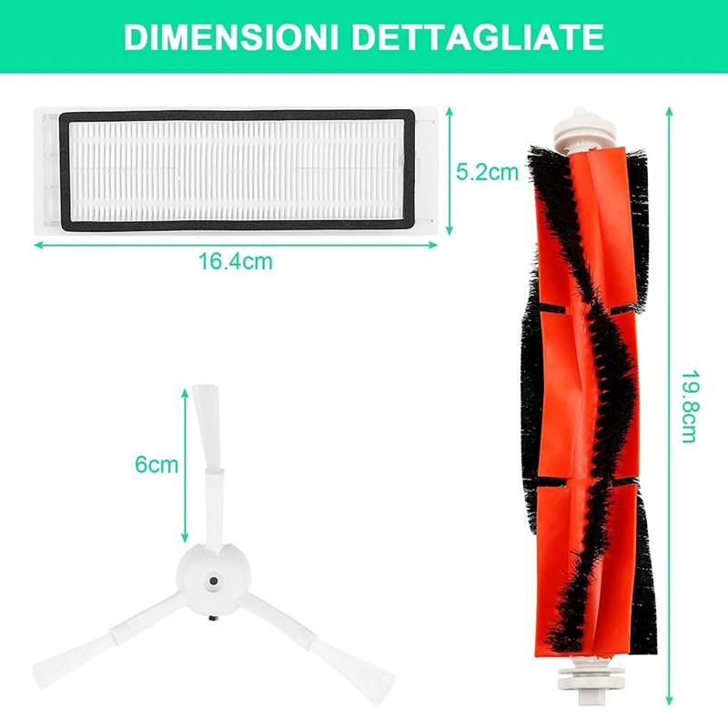 قطع غيار وملحقات مكنسة كهربائية روبوت ، لفة فرشاة جانبية ، فلتر HEPA لـ شاو 1 S ، روبوروك S50 ، S51 ، S55 ، S6
