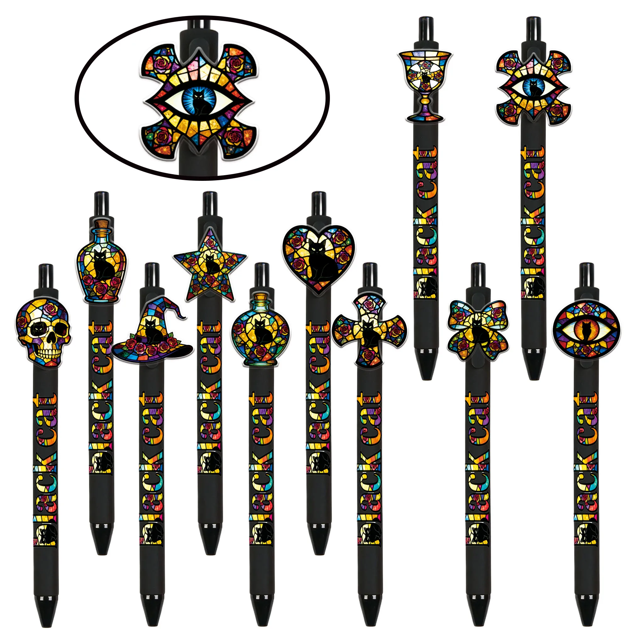 

Шариковые ручки серии Dark Black Cat, 11/15 шт., предназначены для студентов для написания сочинений на тему начала учебного года.