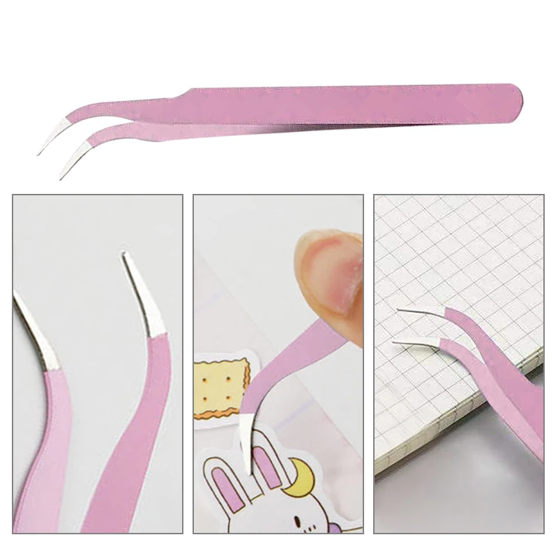 1Pc Stainless Steel Candy Macaron Color Precision Tweezer For Journal Scrapbooking Stickers DIY Tool Stainless Steel Tweezers