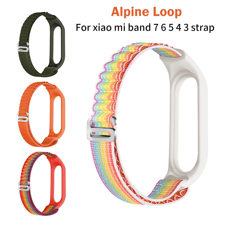 

Alpine loop band For xiaomi Mi band 7 6 Strap Wristband Sport Nylon Replacement bracelet for mi band 5 4 3 Smartwatch Accessorie