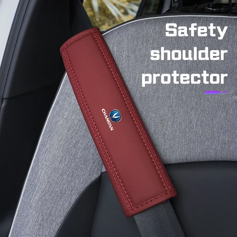

2Pc Leather Car Seat Belt Covers Accessories For Changan CS75 CS55 CS15 CS35 EADO CX70 CS85 CS95 UNI-T UNI-K Car Safety Belt Pad