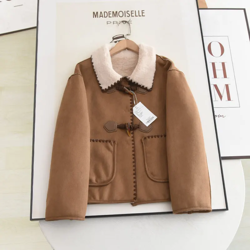 

Ele ort Suede Jaet 2023, осенне-зимняя кожаная шуба на подкладке Faion Fce Sle Quali, небольшой размер, интегрированная шуба