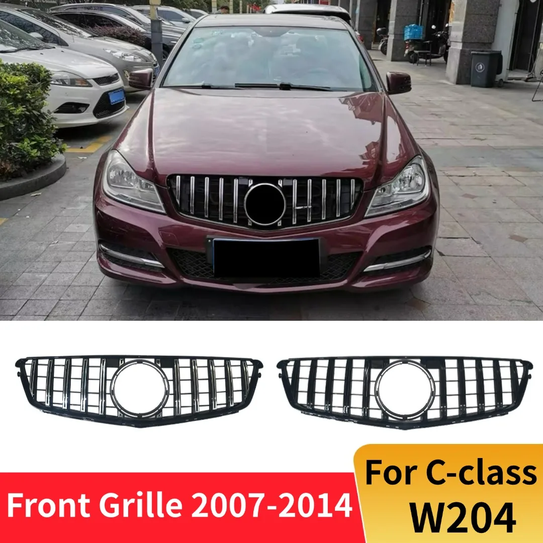 

Front Inlet Mask Grille Grill Upgrade Grid Mesh Refit Tuning Accessories For Mercedes Benz C class W204 C204 2007-2014 GT Style