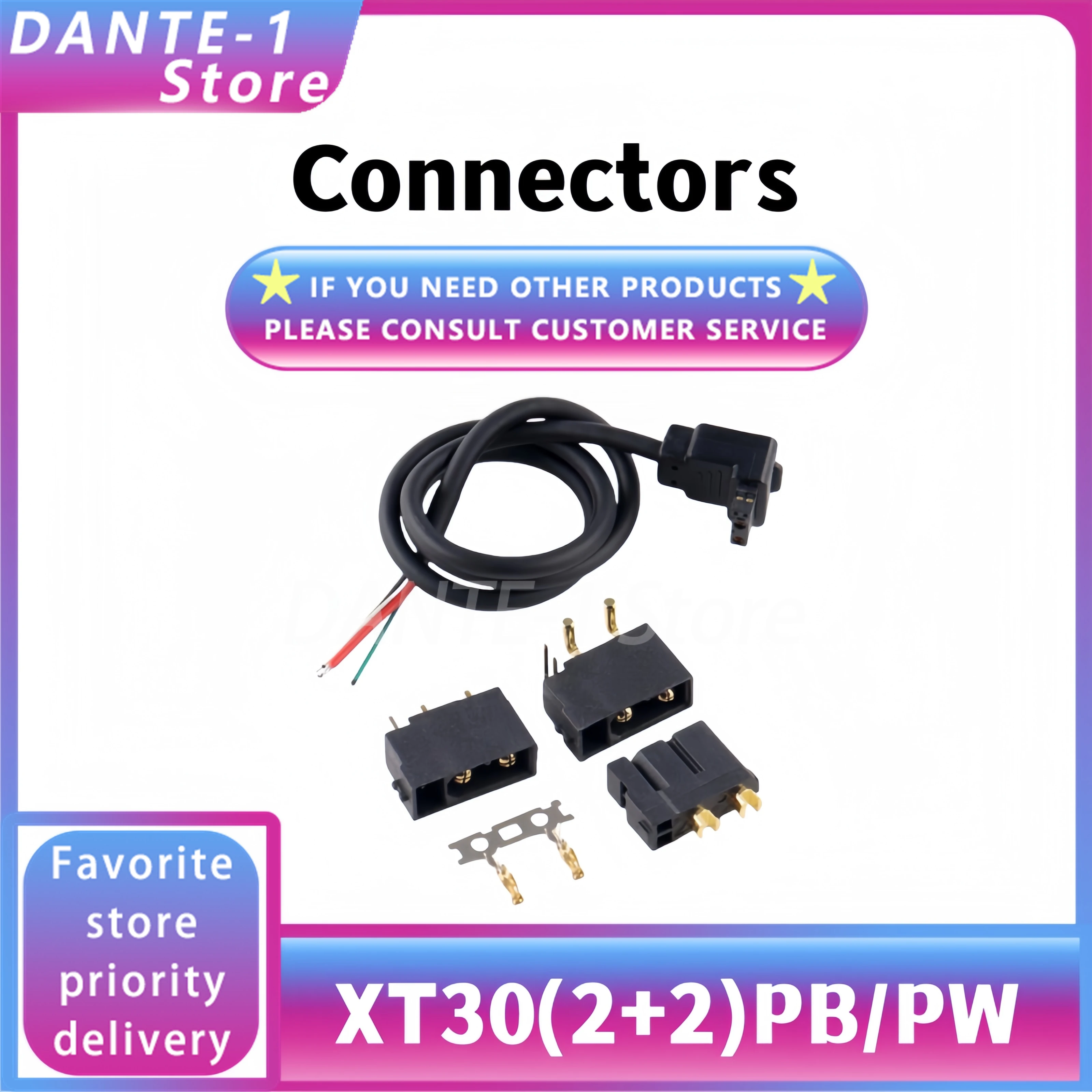 XT30PB(2+2)-M/F male and female plug XT30PW aircraft model lithium battery controller with signal pin connector