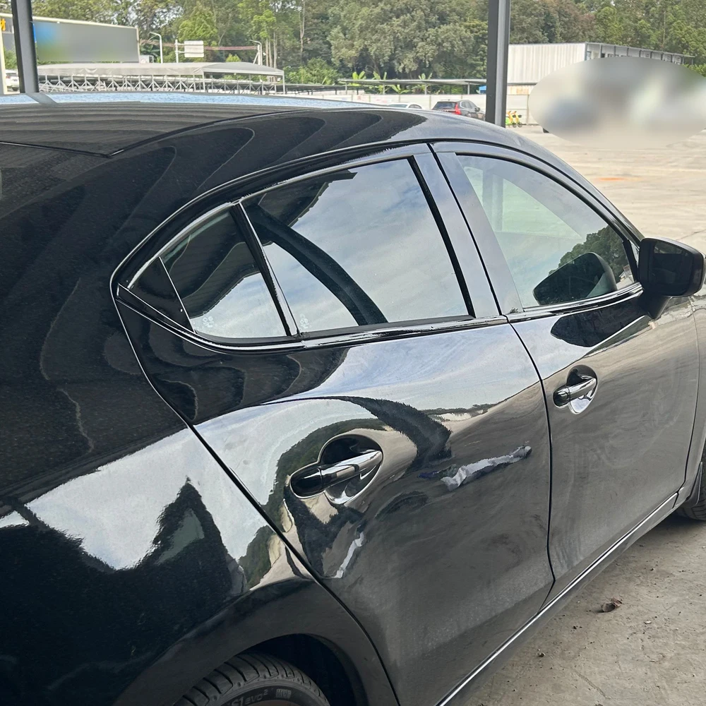 

Glossy black PVC Car Window Decorative Strip Sticker for Mazda 3 BM 2014-2019 Exterior Protection Accessories