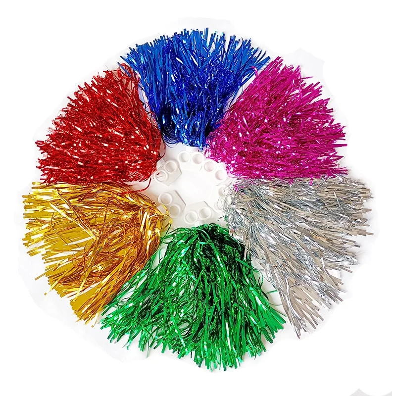 1Pair Cheerleading Pom Poms Hand Flowers Game Pompoms for Cheerleader Cheering Flower Ball for Sports Events