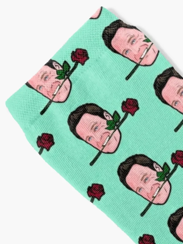 Chris Harrison biting a rose. The Bachelor themed gift / card / sticker / apron and more! Socks