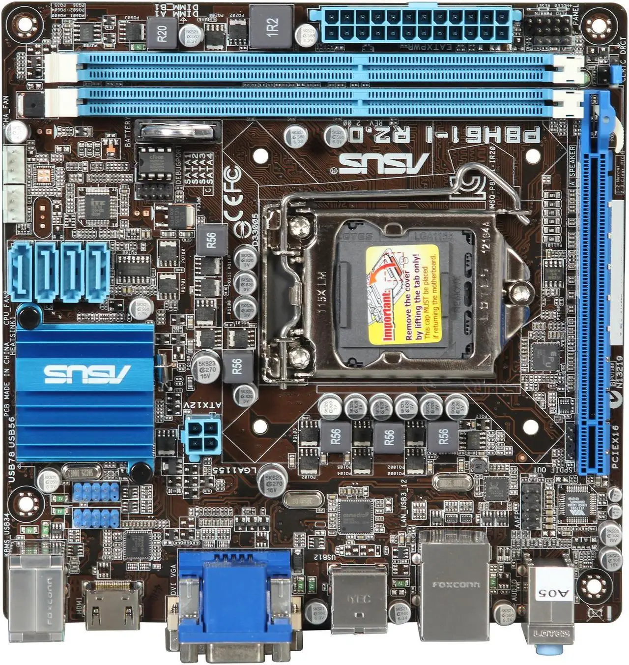 ASUS P8H61-I R2.0 Motherboard Intel H61 LGA 1155 DDR3 Mini-ATX support 2130 2100 3225 3220 2400 3330 3470 3570 3770 G1620 cpu