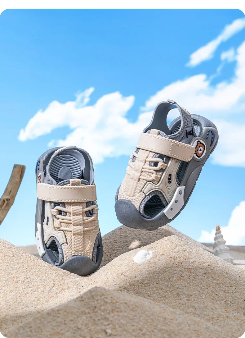2026 Neue Sommer Jungen Zehensandalen Weiche Sohle Rutschfeste Kinder Baby Weichsohlen-Klettverschluss Strandschuhe Kleinkindsandalen – Detail 14