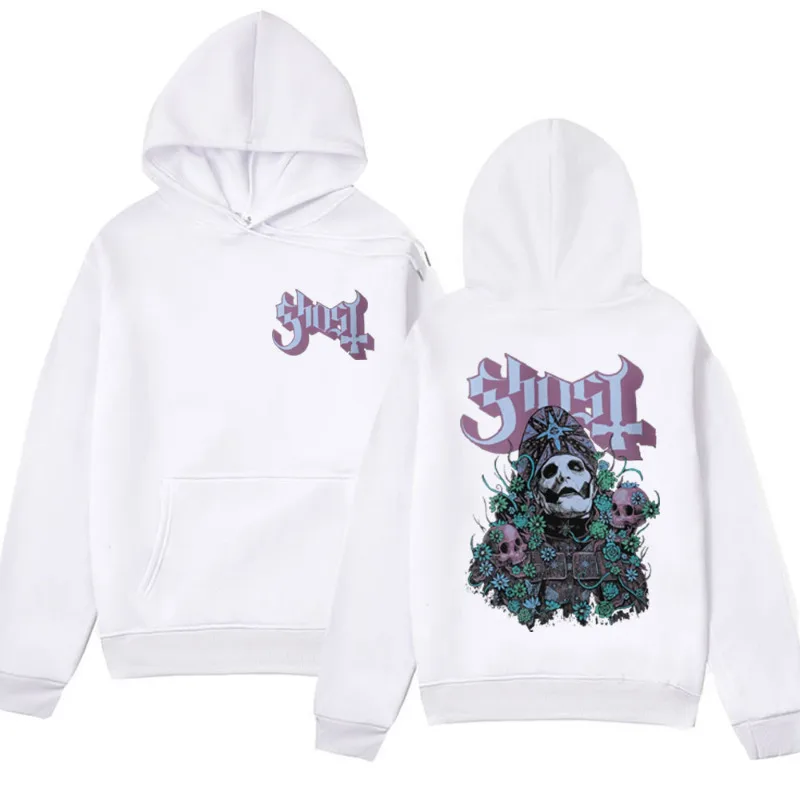 Vintage Ghost Band Seven Inches of Satanic Panic Album Graphic Printed Hoodie Men Fashion Oversized Sweatshirt Fleece Pullover