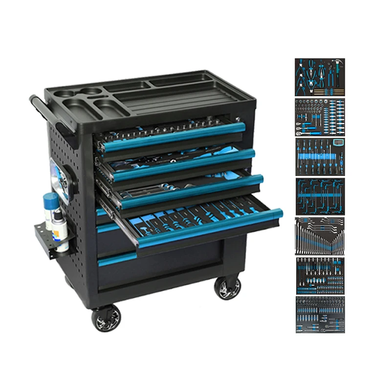

402PCS Professional Tools for Auto Repair With 7 Drawers Tool Trolley Tools Mechanical Workshop