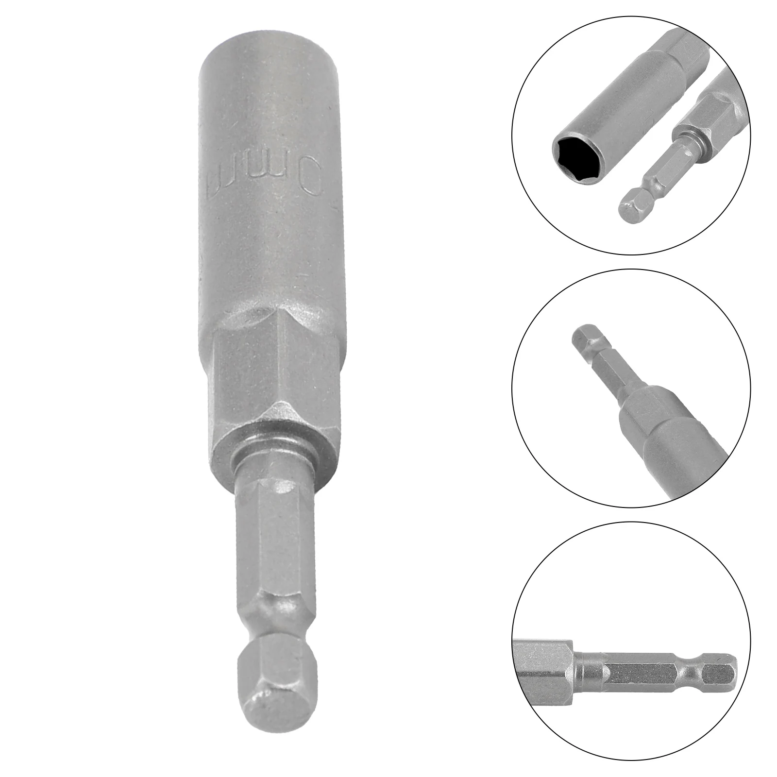 Destornillador de tuerca magnética con enchufe de impacto de 5,5-19mm, adaptador de broca con llave hexagonal de 1/4 