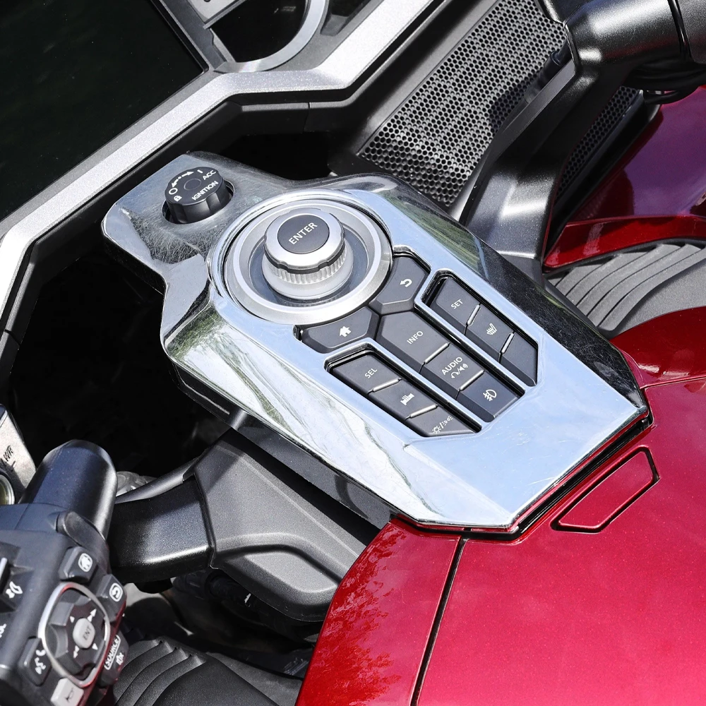 Black/Chrome Center Console Switch Panel Cover Trim Accessories For Honda Gold Wing GL 1800 Tour DCT GoldWing GL1800 2018-2023 - Image 4