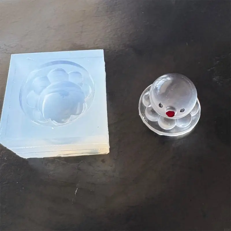 قالب السيليكون المقاوم للحرارة R3MC لأخطبوط تفصيلية على شكل تمثال زخرفة سطح المكتب قالب راتنج الايبوكسي #3