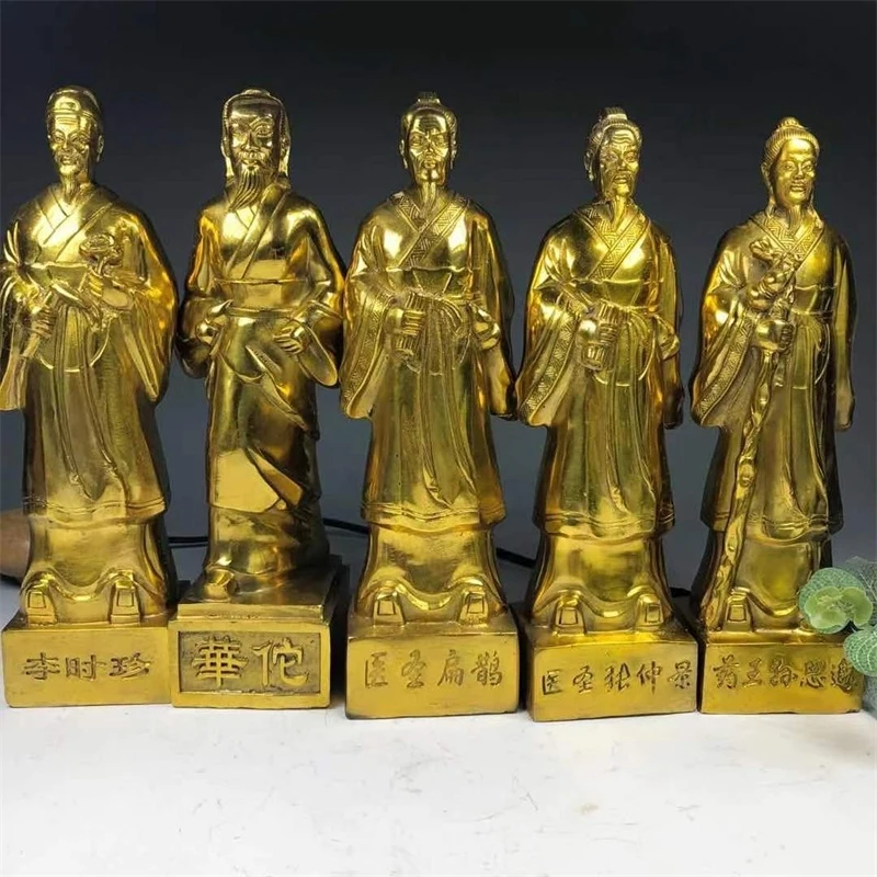 Brass ornaments: Bronze Bian Que, Sun Simiao, Hua Tuo, Li Shizhen, Zhang Zhongjing - decorative crafts for pharmacies