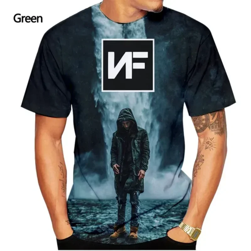 Wear Rapper NF Hip Hop Harajuku 3D Printed Quick-Drying Breathable Sport Men's Plus-size Round Neck T-shirt for All Seasons