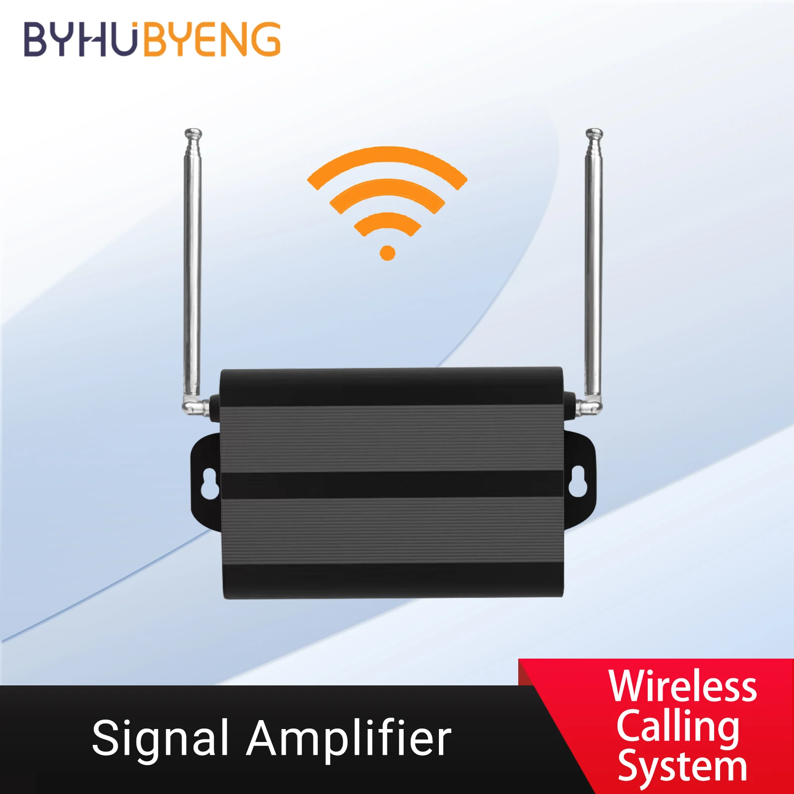 Repeater Signal Extender Amplifier Only For BYHUBYENG Brand Wireless Calling Paging System, Not Compatible With Other Brands