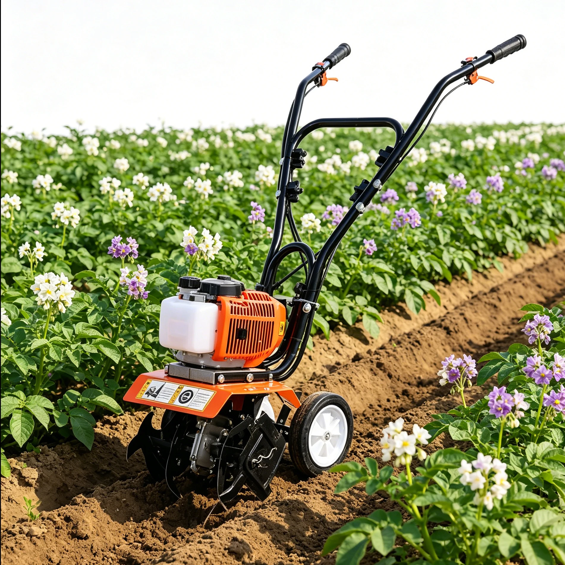 4/6/7HP Diesel Mini Power Tiller Hand Push Field Working Rotavator Weeding Ploughing Cultivator