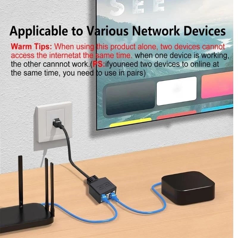 

Ethernet Splitter Adapter 1 to 2 RJ45 LAN Connectors for Enhanceds Networking Performances best sale