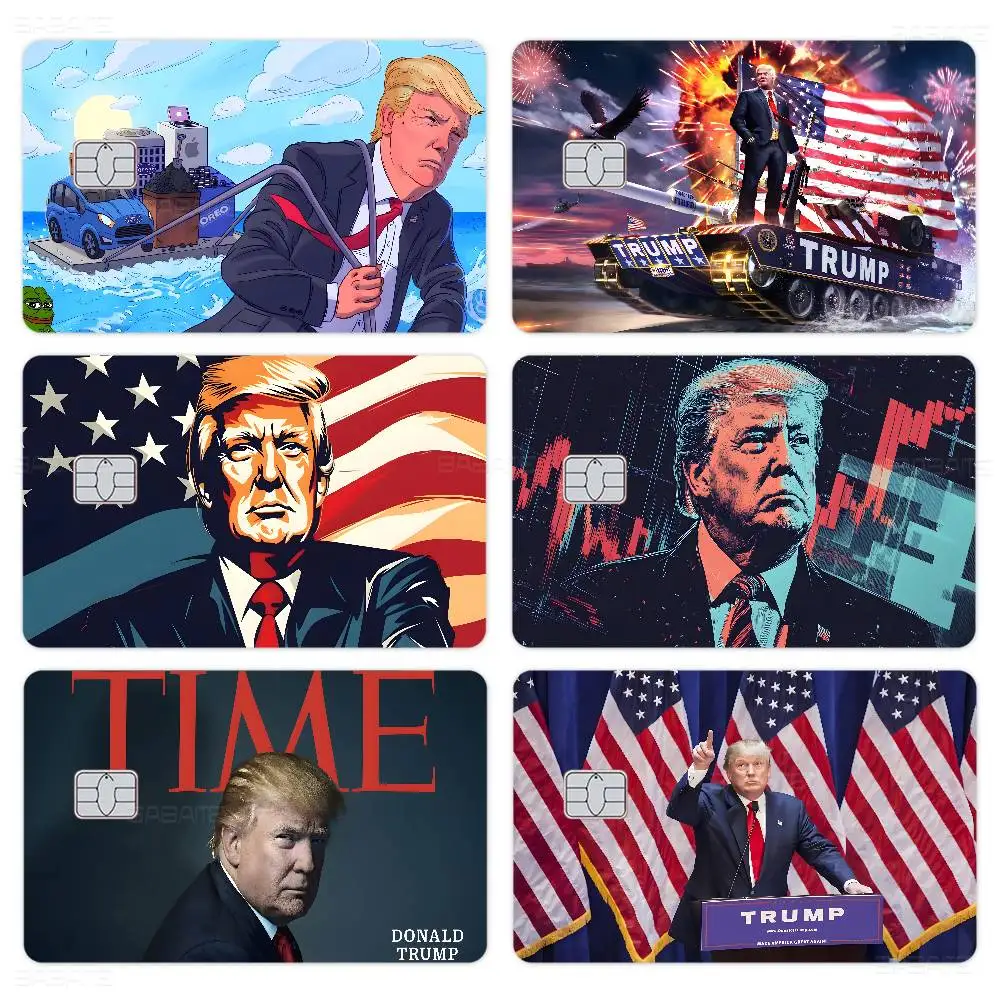 2025 Donald T-Trump Anmie Sticker Film Skin Cover for Credit Card Debit Bank Card Front