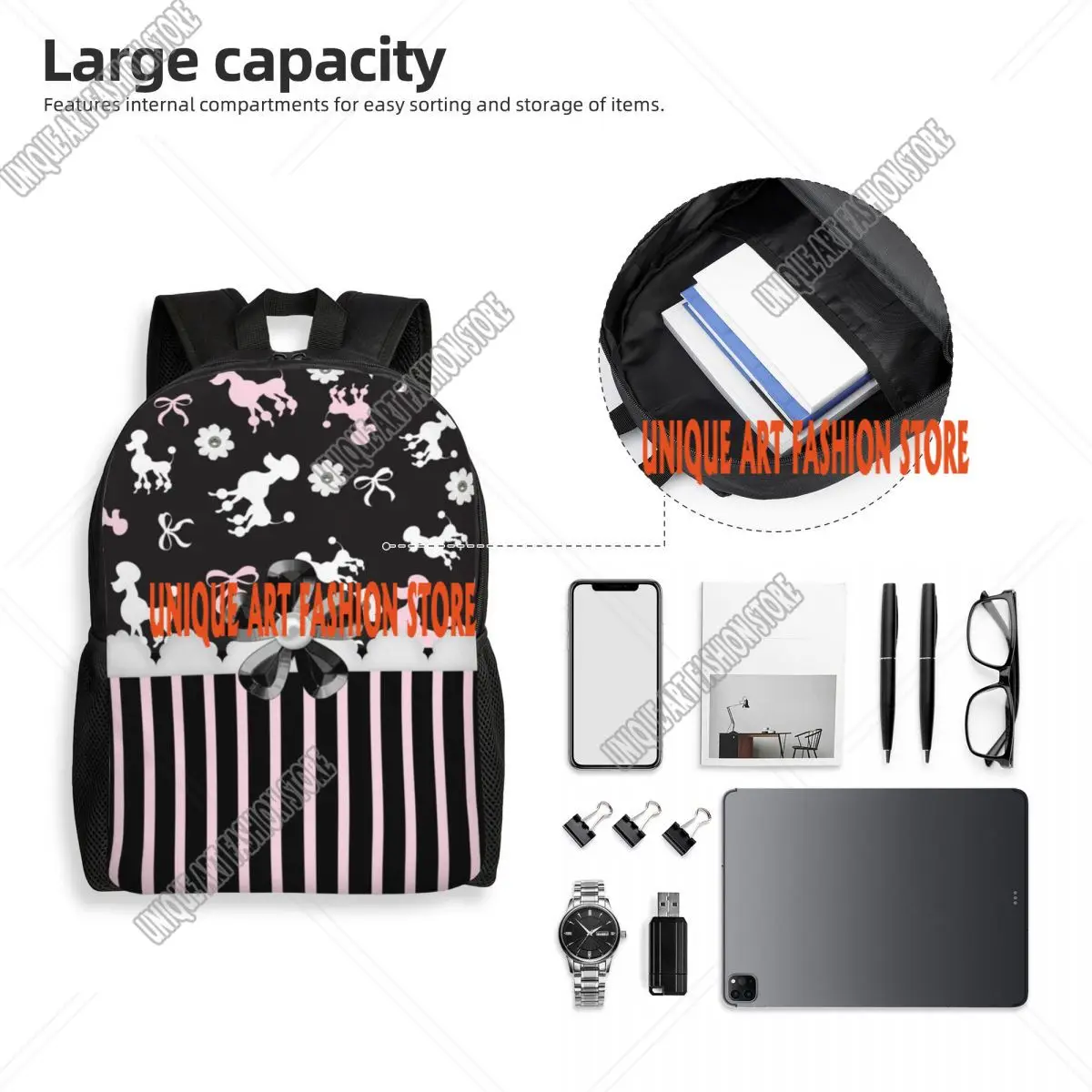 Poedels Best In Show-rugzakken voor dames, heren, studenten, boekentas, geschikt voor 15-inch laptop, cartoon poedelhondtassen