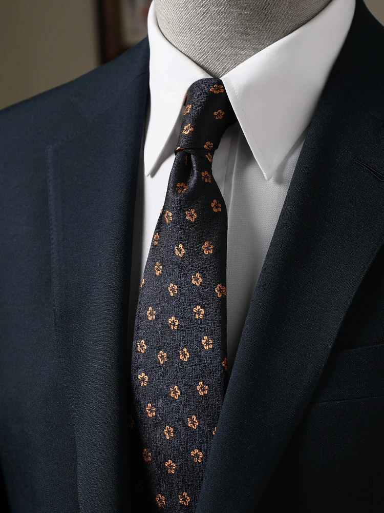 手作りメンズロイヤルブルー花柄ネクタイ-8cm-ビジネスフォーマル-ウェディングギフトボックス入り-スタンド幅ノットウェア-by-kaiwen