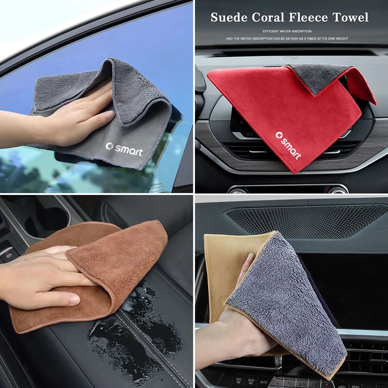 Microfiber Handdoek Car Cleaning Care Accessoires Voor Smart EQ Fortwo Forfour 453 451 452 450 454 Roadster Forjeremy Forspeed