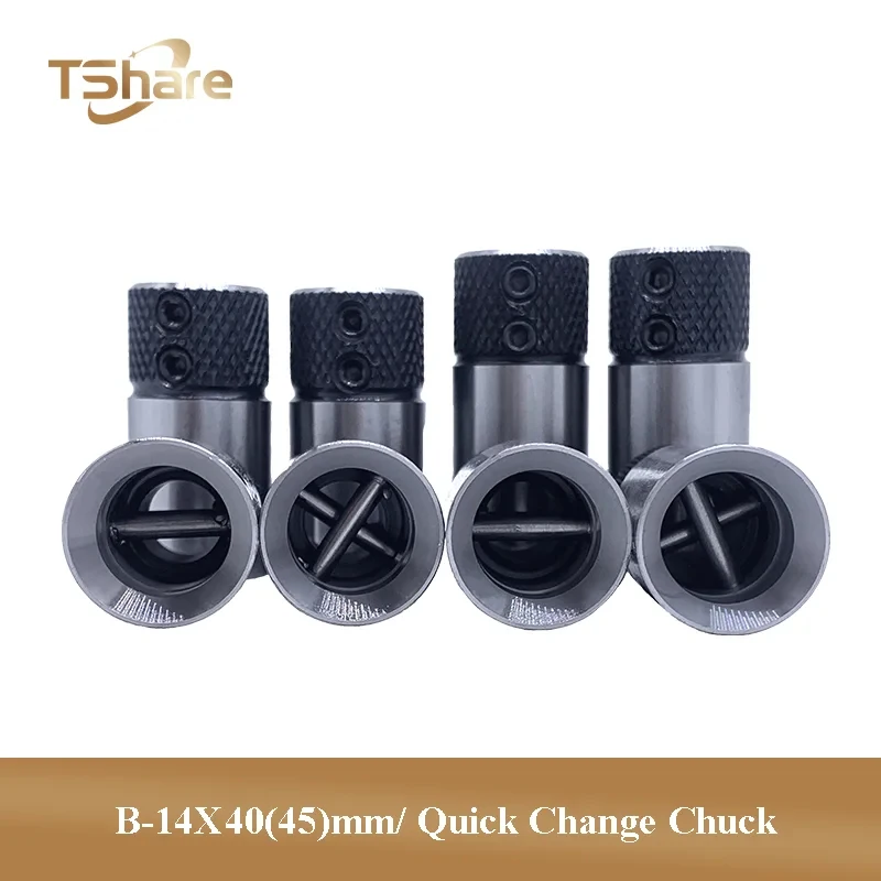10 Peças Adaptadores B-14X40/45mm para Ferramentas de Marcenaria, Bucha de Troca Rápida Tipo Fila e Tipo Cruz para Brocas, para Máquina de Furação