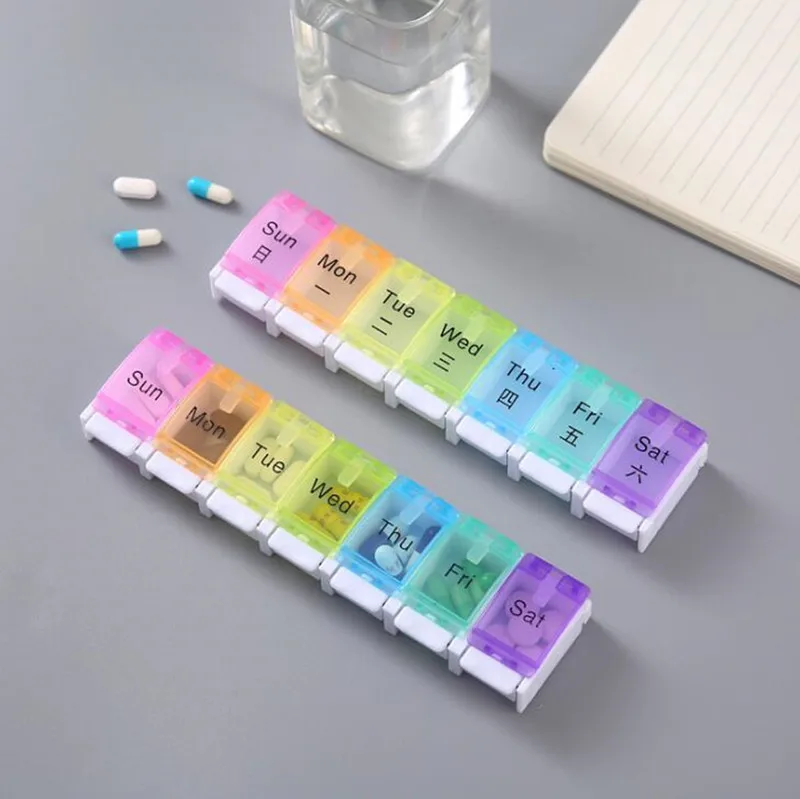 1 PCS Pill Box Tablet Storage Box Organizer 7 Days Weekly Pills Box Holder Medicine Storage Case Drug Container Medicine Box