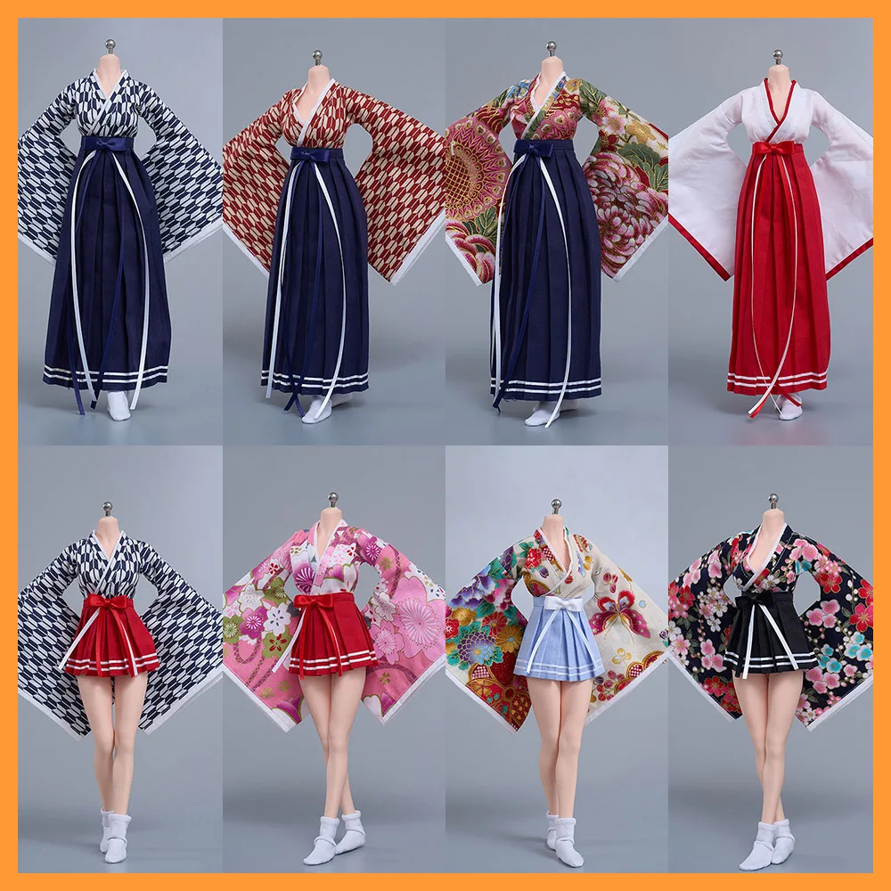 Multiple colors cdtoys cd058 1/6 Women's Traditional Japanese Wide Sleeved Witch Costume Kimono With Sock fit 12'' Action Figure