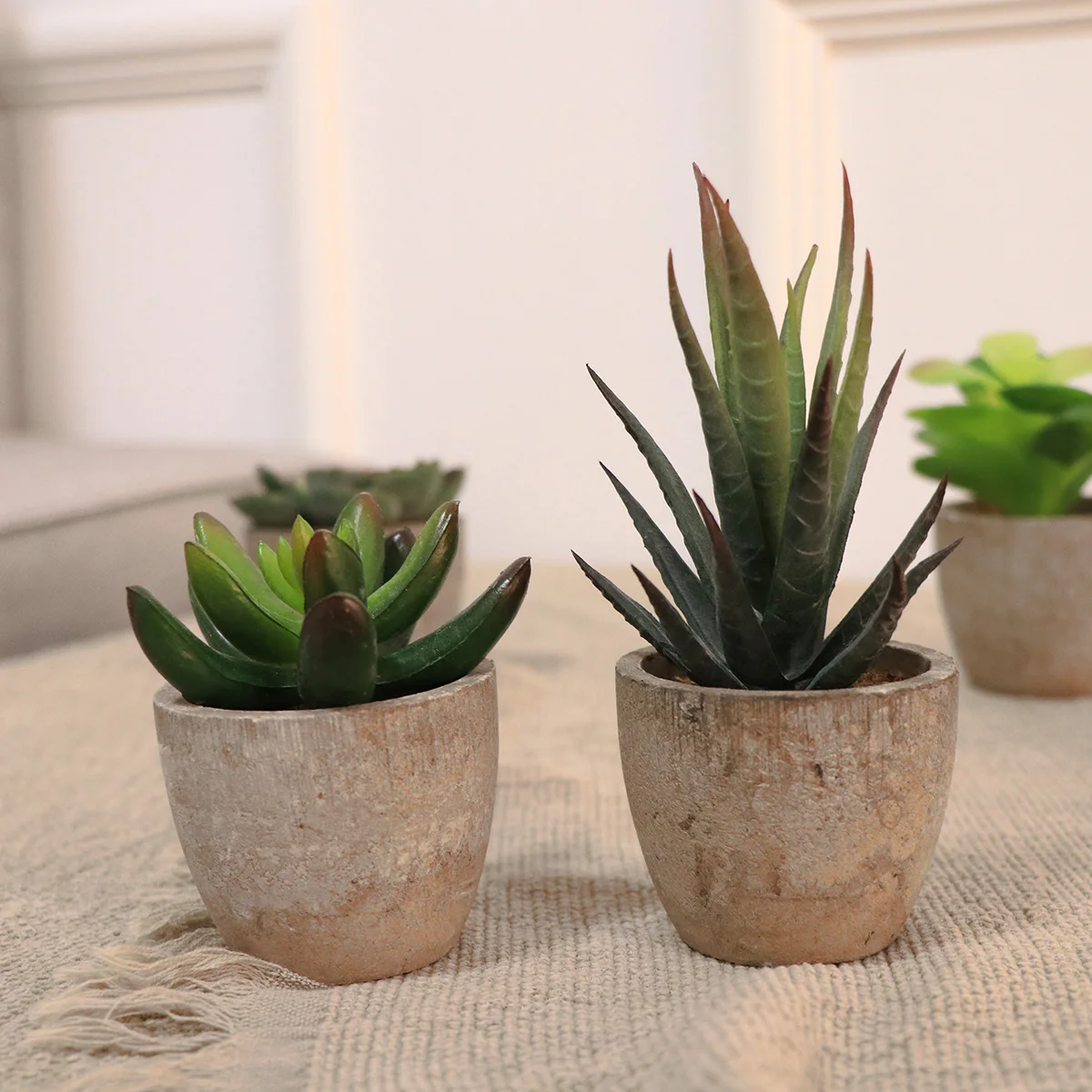 

5pcs Artificial Succulent PlantsMini Fake Succulent Cute Potted Decorative for Desktop Counter Living Room Office Home Garden