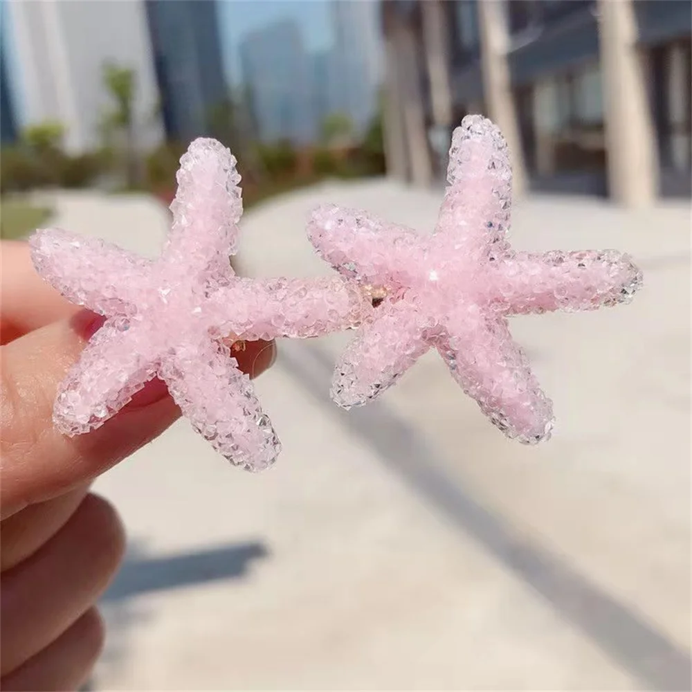 Woman Hair Clips Girls Sea Star Pink Hairpins New Fashion Korean Ins Barrette Candy Color Hair Accessories Jewelry Gifts 2023