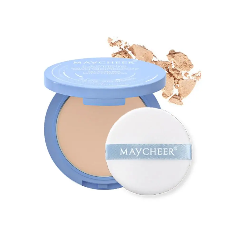 Silk Soft Mist Powder Cake Long-lasting Waterproof Powder Oil Texture Smooth Lady Control Polvo Sace Powder Press Face N8Q4