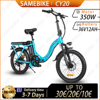 CY20 Electric Bicycle 350W Powerful Motor 36V12AH Removable Lithium Battery Foldable Aldult Electric Bike 20-In Tire City E-bike