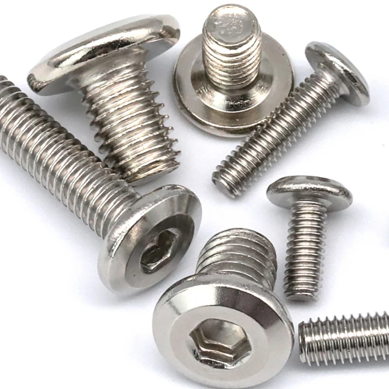 Yiqianyuan SUS304 Stainless Steel Flat Hexagon Imperial Screw 5/16 1/4 3/16 Allen Screw Cap Hex Socket Bolt