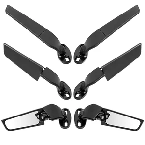 Espelhos retrovisores laterais modificados para motocicleta, asa de vento, rotação ajustável com luz led para yamaha yzf r1 r6 r25 r3 suzuki gsxr 12 principais vendas yamaha xt espelhos - №7