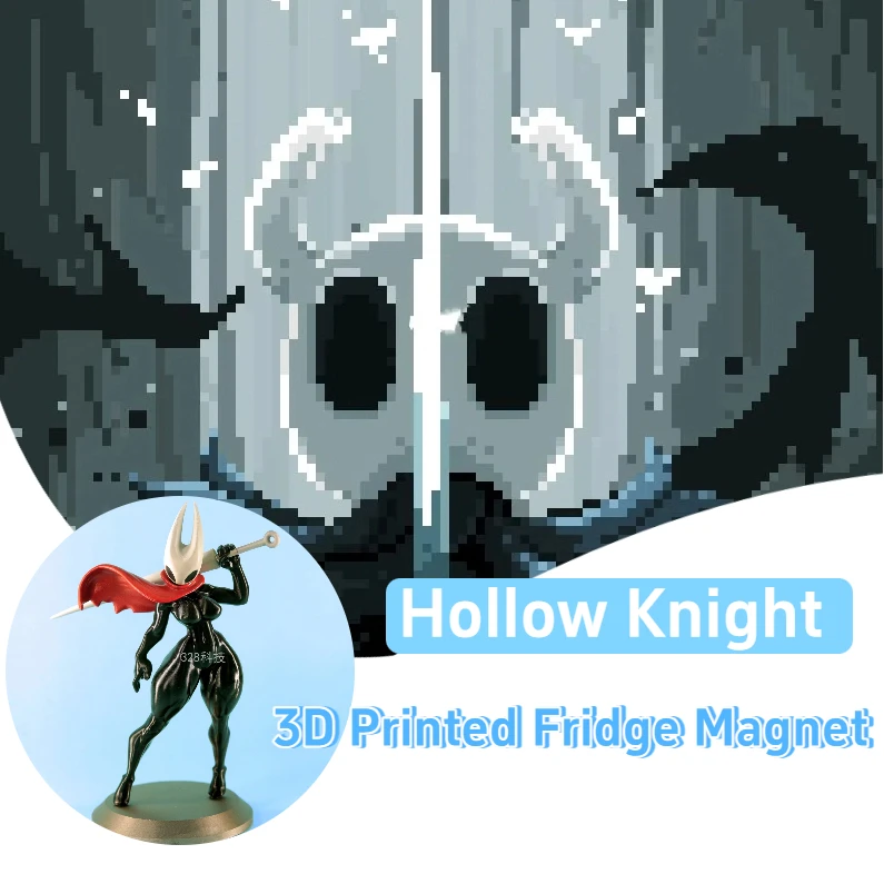 Hollow Knight 3D Printed Fridge Magnet Creative Hot Selling Kitchen Decor Cartoon Refrigerator Sticker Anime Gift Hornet