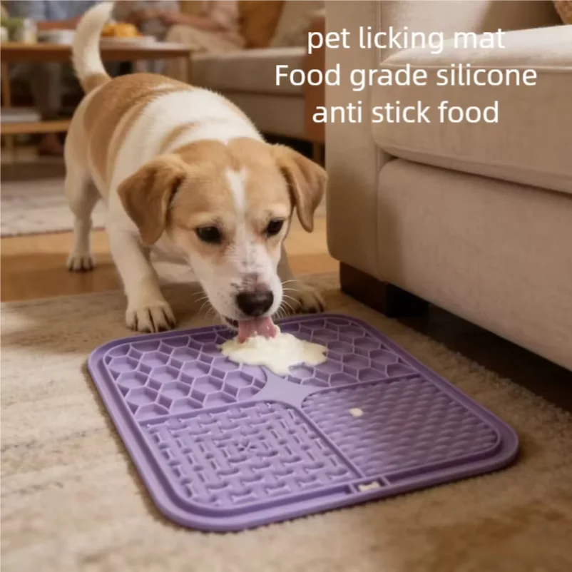 

Pet Lick Silicone Mat Dogs Pet Slow Food Plate for Dog Bathing Distraction Silicone Dog Sucker Food Training Dog Feeder Supplies