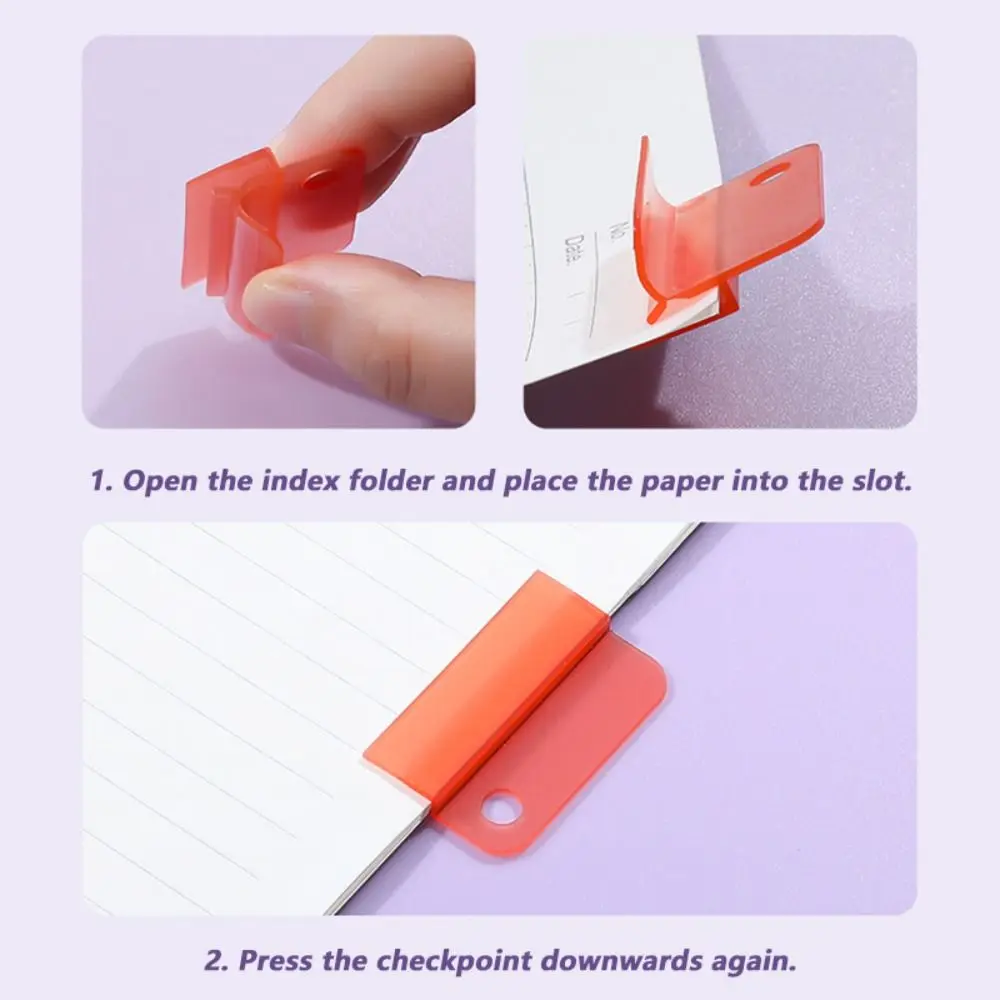 Plastic Index Clip Transparent Candy Color Bookmark Clip File Classification Multi-function File Classification Clamp Student