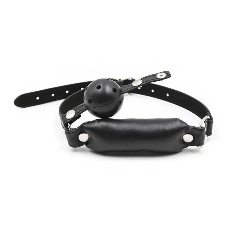 Adult Products Hollow Hard Mouth Ball Plus Sponge Leather Biting Stick Mouth Plug Couple Flirting Toy
