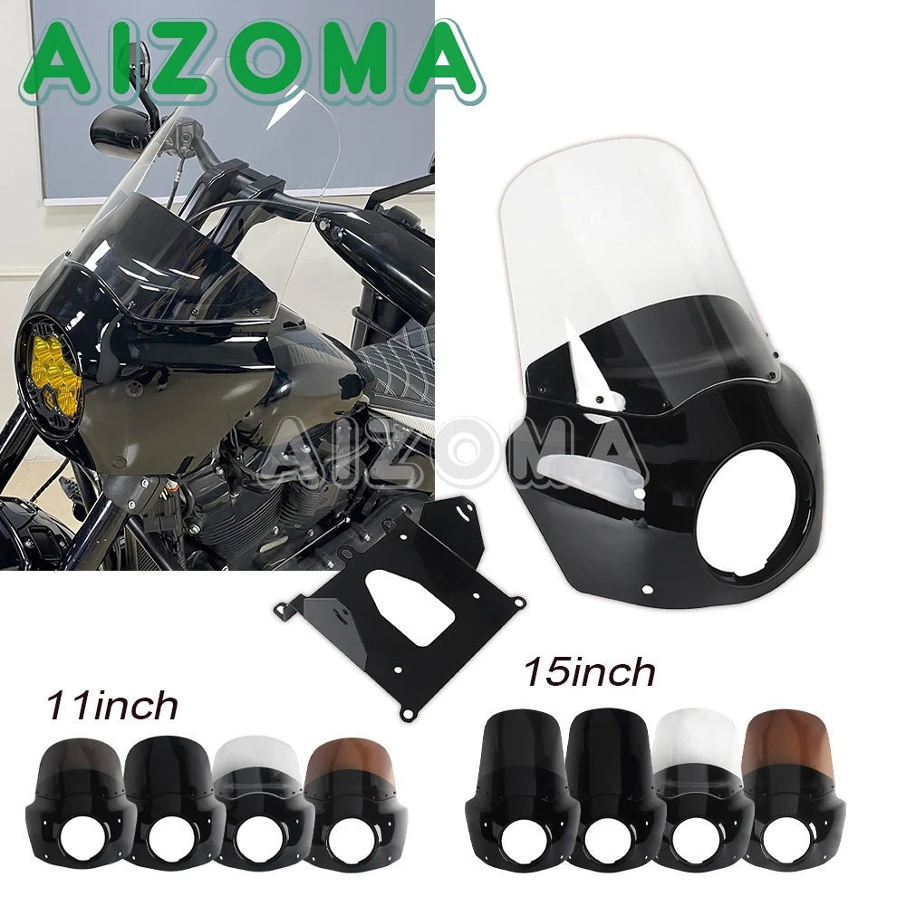 

Мотоциклетный держатель для передней фары для BAJA LP6, комплект обтекателей ветрового стекла для Harley Softail FXFB 114 FXFBS Fat Bob 18-24