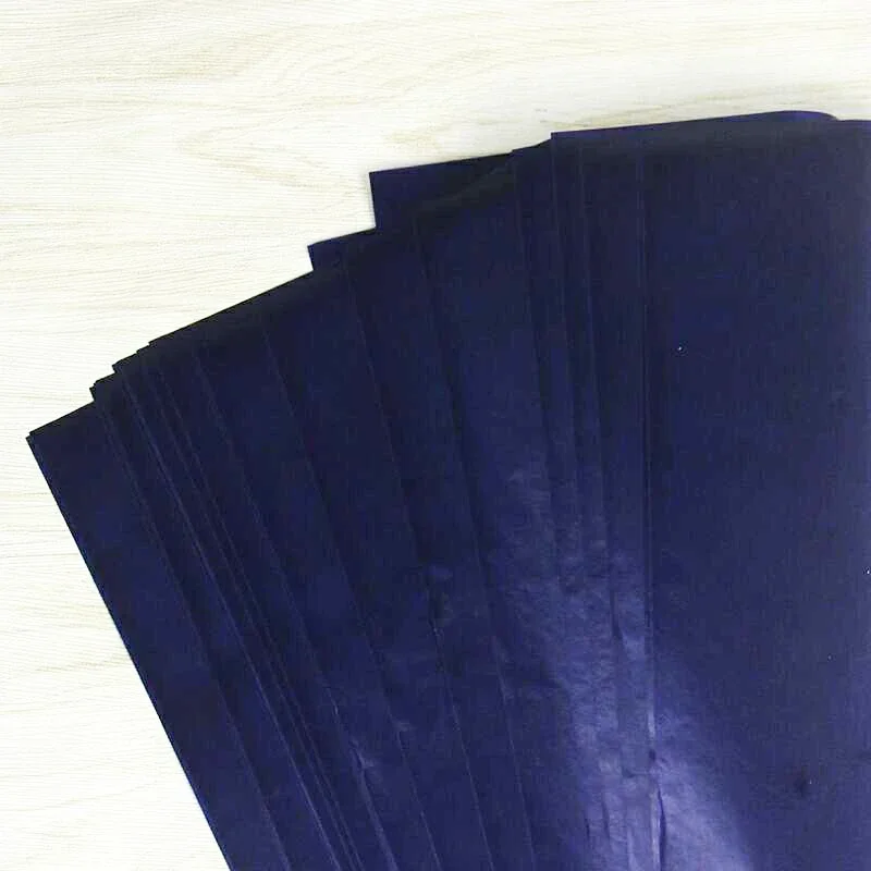 50pcs Carbon Paper Blue Double Sided Carbon Paper 48K Thin Type Stationery Paper Finance Copy Paper Office School Stationery