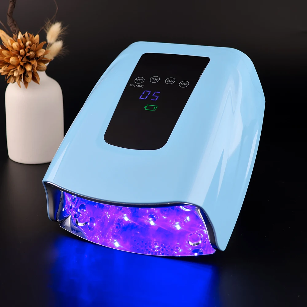 

86W Cordless UV LED Nail Lamp Rechargeable Lithium Battery Nail Dryer For Curing Gel High Power 365nm 405nm LEDs