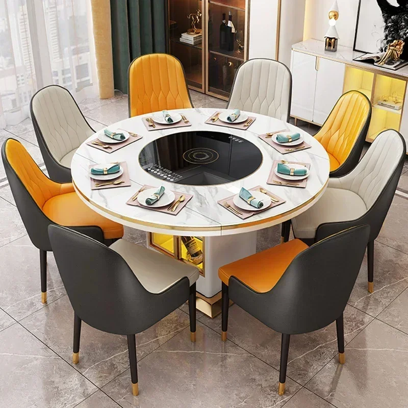 Dinner Table Round Dining Tables Set Kitchen Glass Modern Dinning Luxury Multifunctional Smart Esstische Home Furniture WSW40XP