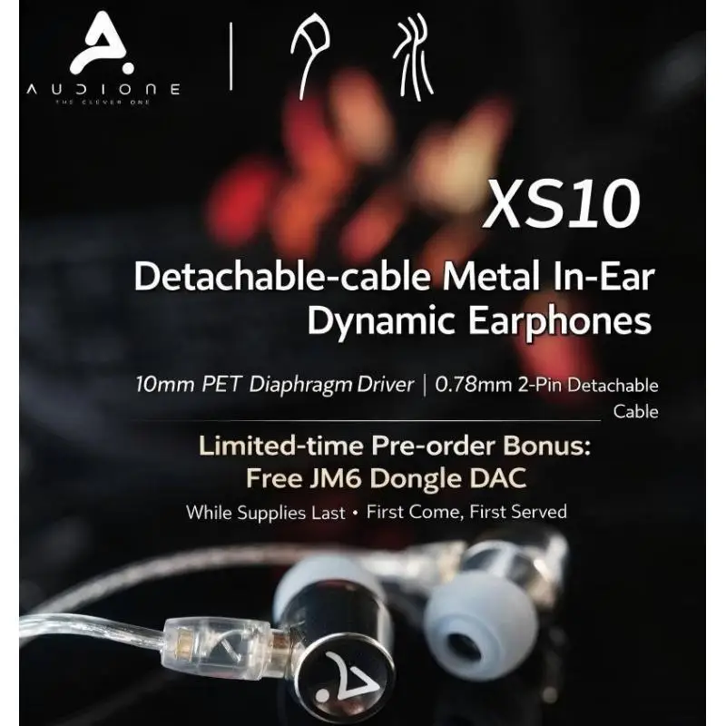 

Audione x Xishui ​​XS10 Detachable-Cable Metal In-ear Dynamic Driver Headphones